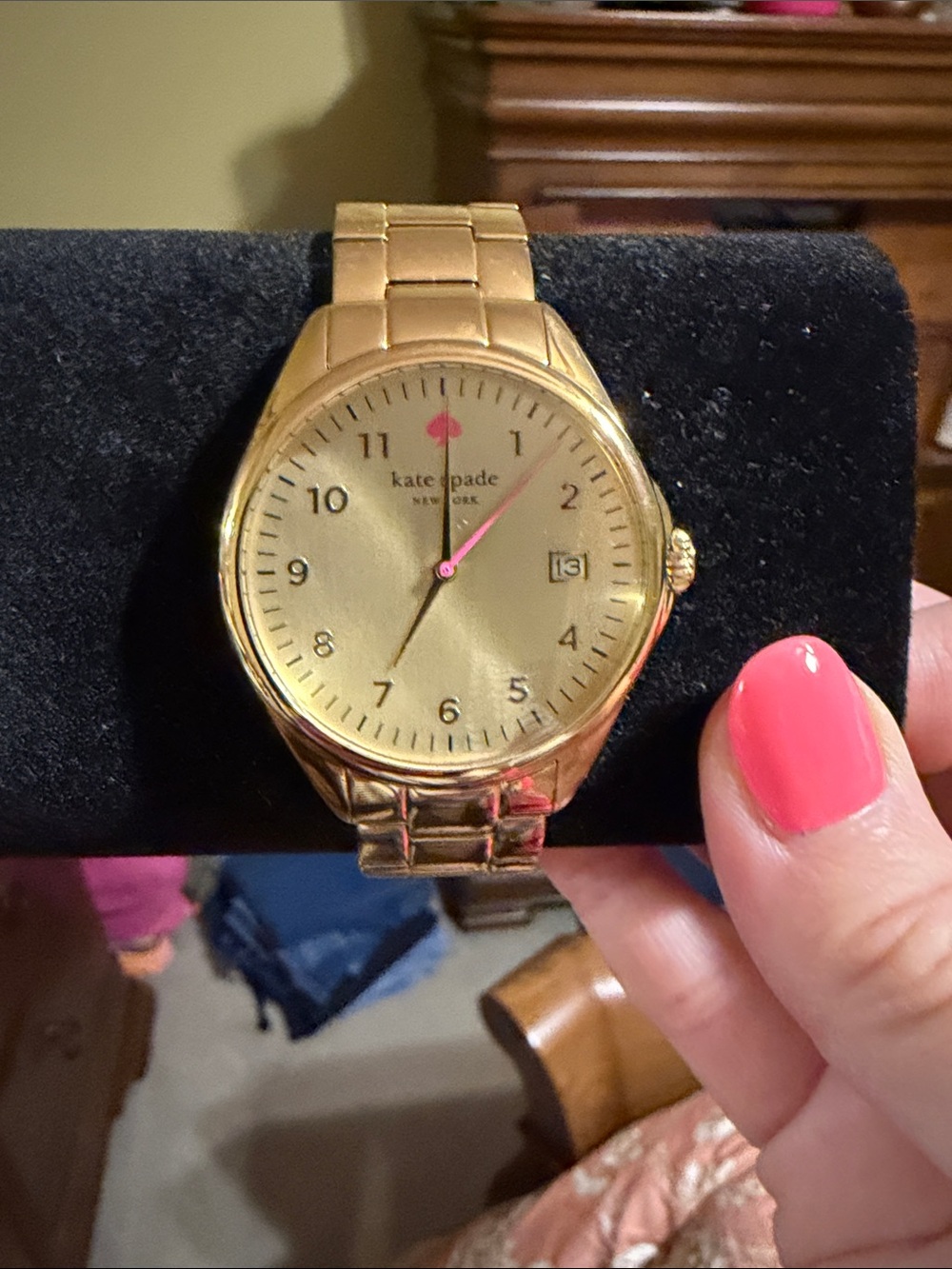 kate spade Gold-tone Watch with Pink Accent